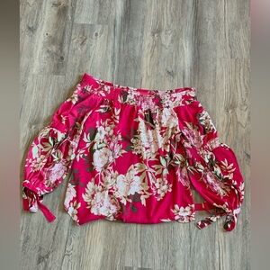 New York & Company Pink Floral Blouse